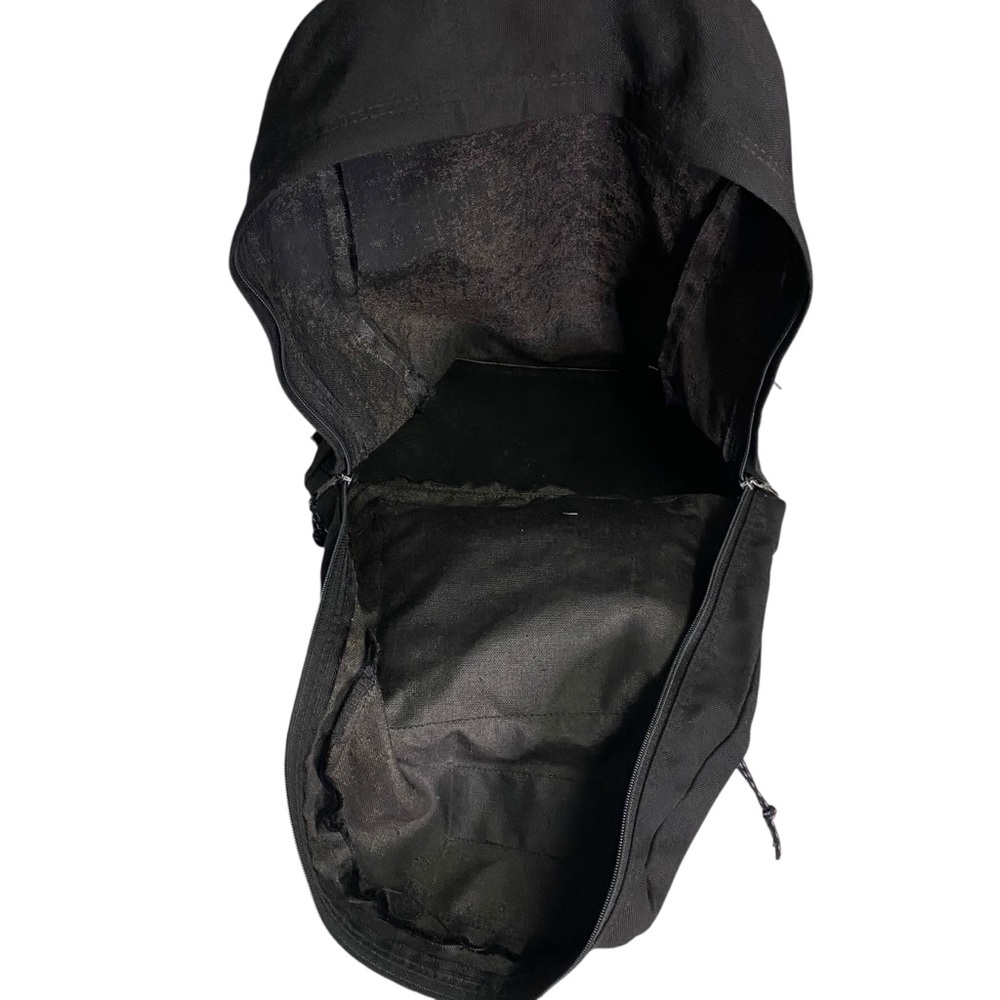 Jansport 90s Leather Bottom Backpack Rare Black On Black Vintage 90s Made In USA - Picture 9 of 10